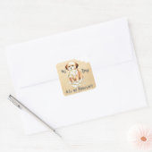 Mon Lhasa Apso Ate mon Sticker Carré de la maison (Enveloppe)