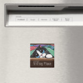 Mon lieu secret de masquage - Aimant de chat (In Situ (Lave-vaisselle))