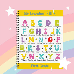 Mon livre d'apprentissage nom personnalisé lettres