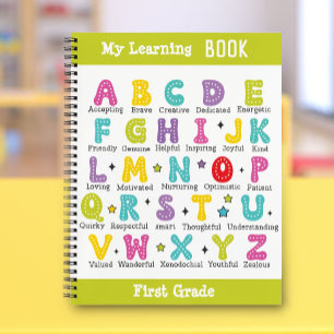 Mon livre d'apprentissage nom personnalisé lettres