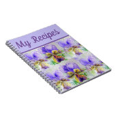 Mon livre de recettes Art aquarelle fleur violette (Côté Droit)