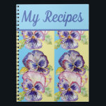 Mon livre de recettes Pansy Purple Flower Watercol<br><div class="desc">Mes recettes Journal Book Pansy Purple Flower Aquarelle Art. Un joli design de l'une de mes aquarelles fleuries originales.</div>