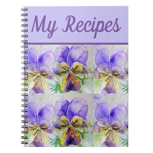 Mon livre de recettes Viola fleur violette Art aqu (Devant)