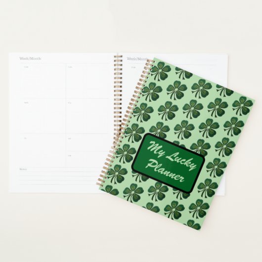 Mon Lucky Planner Green Shamrock 2025 (Devant avec enveloppe)