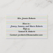 Mon maman reprend l'appel Carte amusante rayures (Dos)