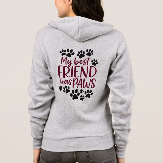 Mon meilleur ami a des pattes Sweat à capuche zip (Dos)