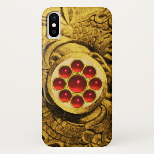 MON MET RODE RUBY GEM GEMSTONES Gold Griffins Case-Mate iPhone Case (Achterkant)