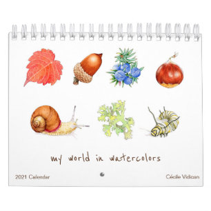 Mon monde en aquarelles Calendrier 2021