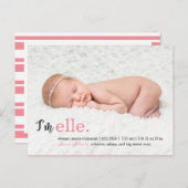 MON NOM Faire-part de naissance moderne (Devant / Derrière)