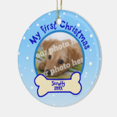 Mon ornement de chien de photo personnalisé (Gauche)