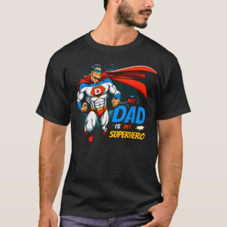 Mon papa est mon super-héros T-shirt de la fête de