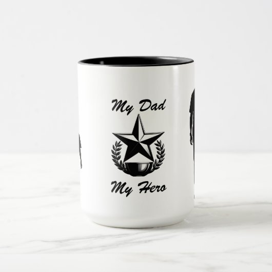 Mon papa Mon héros 15 oz Mug (Centre)