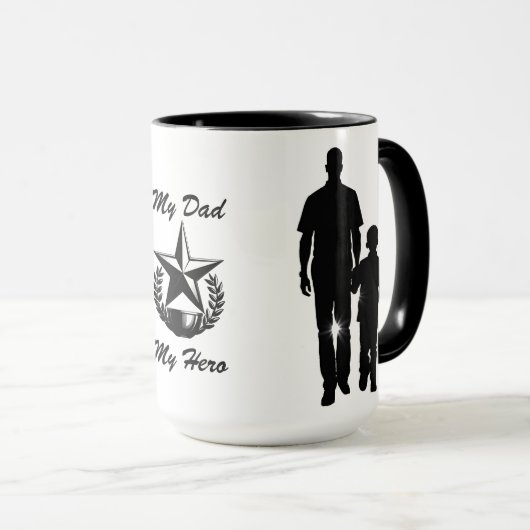 Mon papa Mon héros 15 oz Mug (Devant droit)