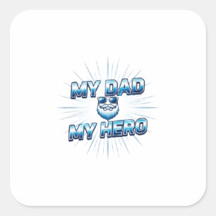 Mon Papa Mon Héros Autocollant Bleu Cool Cadeau