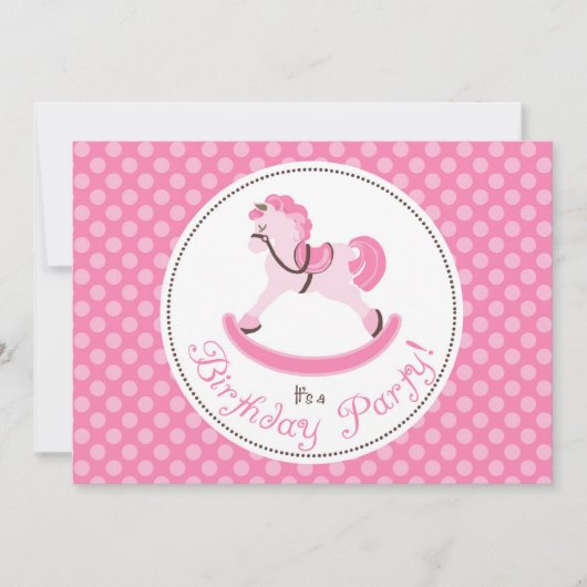 Mon petit carte photo 5 d'invitation de poney (Devant)