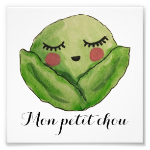Mon Petit Chou Cabbage Print Foto Afdruk