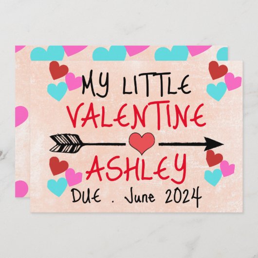 Mon petit faire-part de grossesse Valentine (Devant / Derrière)