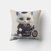 Mon petit homme Coussin de jet - Joli chat Kawaii  (Verso)