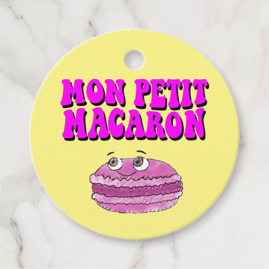Mon Petit Macaron Retro Groovy Bedankjes Labels (Voorkant)