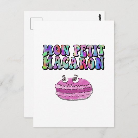Mon Petit Macaron Retro Tie Dye Groovy Briefkaart (Voorkant / Achterkant)