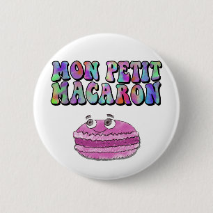 Mon Petit Macaron Retro Tie Dye Groovy Ronde Button 5,7 Cm