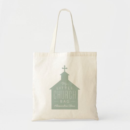 Mon petit sac d'église mignon vert personnalisé fo (Devant)