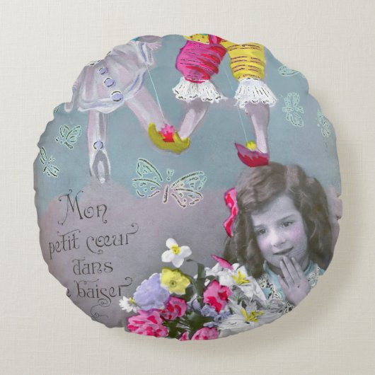 Mon petite coeur dans ce baiser 2 rond kussen (Voorkant)