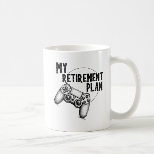 Mon plan de retraite gaming mug buvette de café (Droite)
