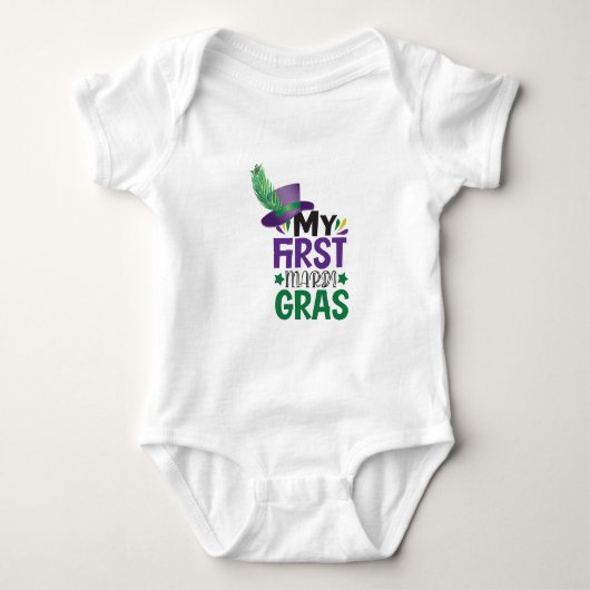 Mon premier body pour bébé Mardi Gras (Devant)