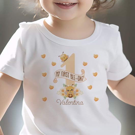 "mon premier jour de l'abeille" mignon t-shirt pou