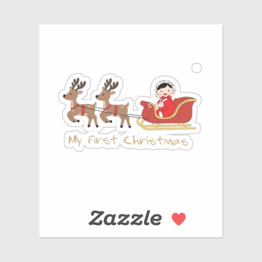 Mon premier Noël – Autocollant bébé mignon (Feuille)