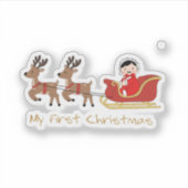 Mon premier Noël – Autocollant bébé mignon (Devant)