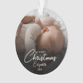 Mon premier Noël Baby Photo Élégant Script (devant)