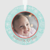 Mon premier Noël Baby Photo Snowman Snowflakes (dos)