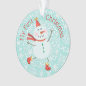 Mon premier Noël Baby Photo Snowman Snowflakes (devant)