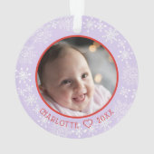 Mon premier Noël Baby Photo Snowman Snowflakes (dos)