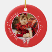 Mon premier Noël Bow photo Année Ornement (Dos)