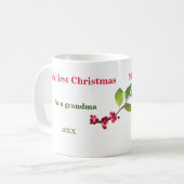 Mon premier Noël comme grand-mère sainte baies Mug (Devant gauche)
