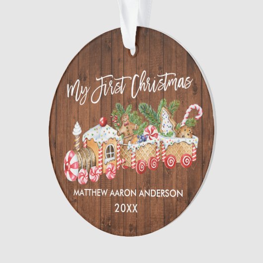 Mon premier Noël en pain d'épices en bois Train Ba (devant)