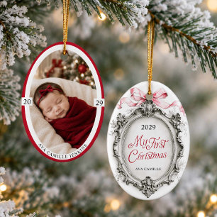 Mon Premier Noël Ornement de Photo de Blason