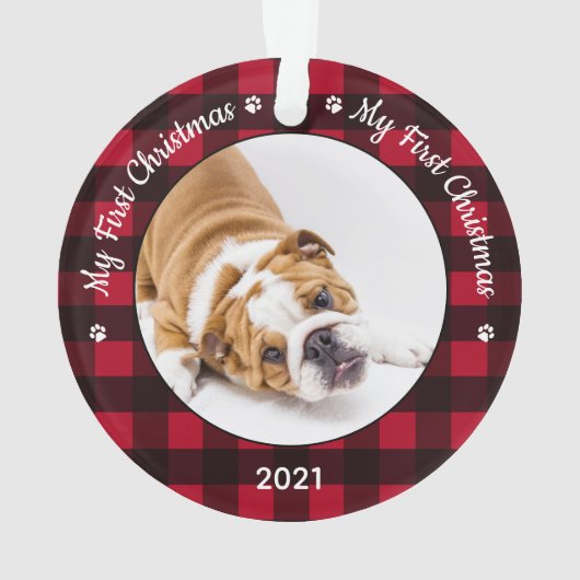 Mon premier Noël Rouge Plaid Chien Chien Chien Chi (dos)