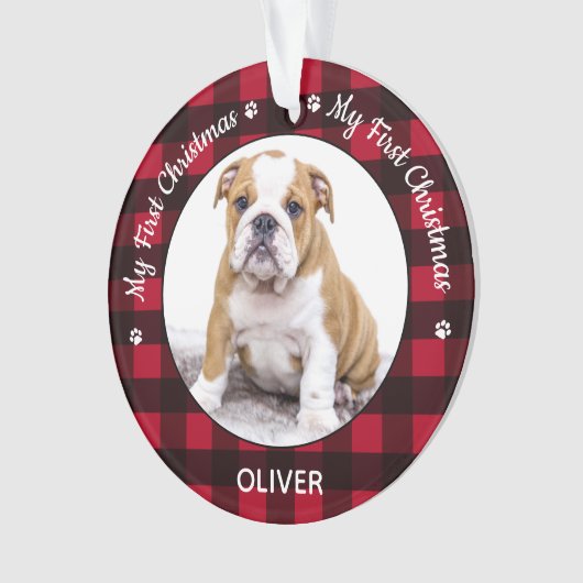 Mon premier Noël Rouge Plaid Chien Chien Chien Chi (devant)