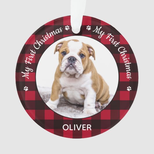 Mon premier Noël Rouge Plaid Chien Chien Chien Chi (devant)