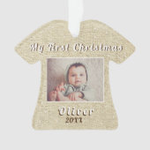 Mon premier Noël Rustique Photo de bébé (devant)