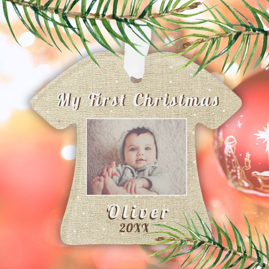 Mon premier Noël Rustique Photo de bébé