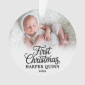 Mon premier Noël Script Nouveau bébé photo (devant)