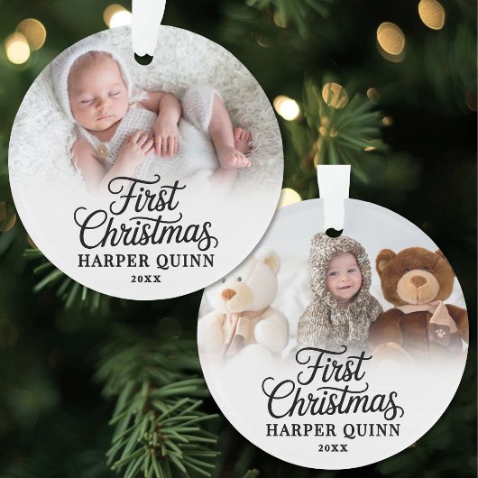 Mon premier Noël Script Nouveau bébé photo