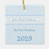 Mon premier Noël Stripes Minuscule Ornement Photo  (Devant)