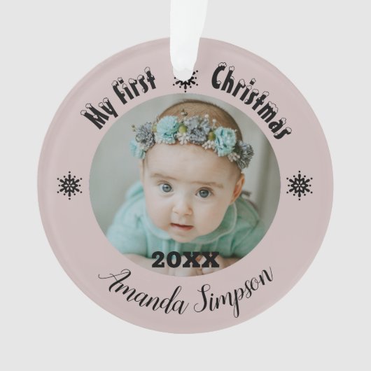 Mon premier ornement encadré de flocon de neige de (devant)