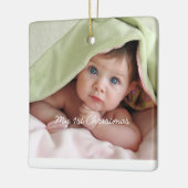 Mon premier ornement photo avec points roses brill (Gauche)